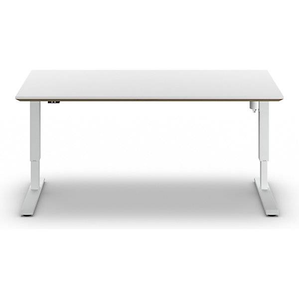 Schreibtisch Atlanta Trend elektrisch höhenverstellbar gerade BxT 1600 x 800 mm weiß/silber. TAKKT Industrial-1