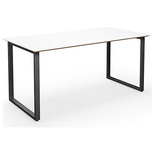 Mehrzwecktisch DUO-O Trend gerade Platte Tiefe 800 mm Breite 1600 mm weiß / schwarz. TAKKT Industrial &-0