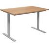 Mehrzwecktisch DUO-T gerade Platte HxT 740 x 800 mm Breite 1200 mm Buche silber. TAKKT Industrial & Packaging