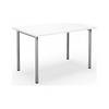 Mehrzwecktisch DUO-C gerade Platte HxT 700 - 800 x 800 mm Breite 1200 mm weiß silber. TAKKT Industrial &