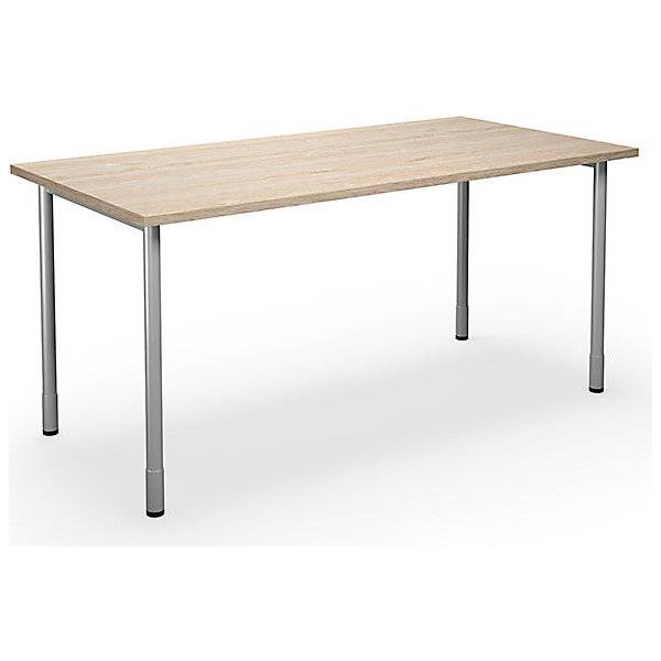 Mehrzwecktisch DUO-C gerade Platte HxT 700 - 800 x 800 mm Breite 1600 mm Eiche silber. TAKKT Industrial &