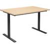 Mehrzwecktisch DUO-T gerade Platte HxT 740 x 800 mm Breite 1200 mm Birke schwarz. TAKKT Industrial &