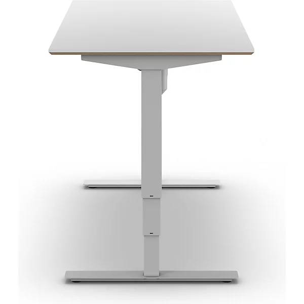 Schreibtisch Atlanta Trend elektrisch höhenverstellbar gerade BxT 1400 x 800 mm weiß/weiß. TAKKT Industrial &-1