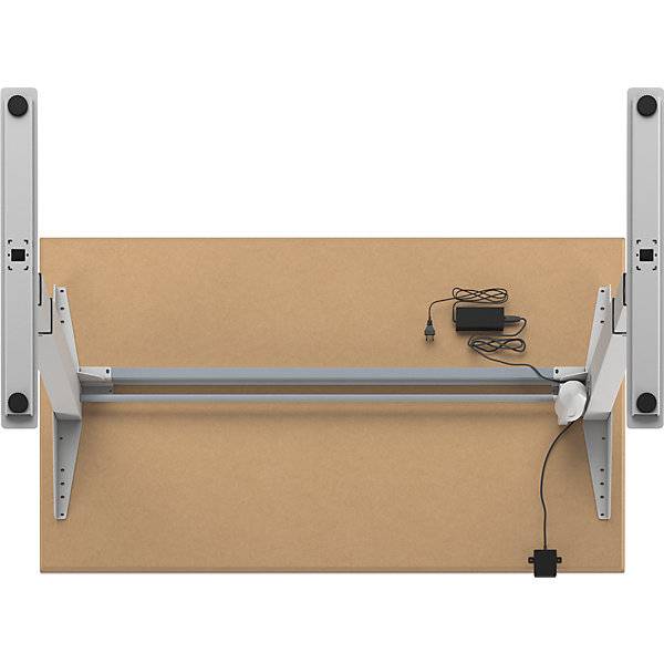 Schreibtisch Atlanta Trend elektrisch höhenverstellbar gerade BxT 1400 x 800 mm weiß/weiß. TAKKT Industrial &-2