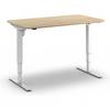 Schreibtisch Atlanta Trend elektrisch höhenverstellbar gerade abgerundete Ecken BxT 1400 x 800 mm Eiche/weiß.