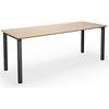Mehrzwecktisch DUO-U Trend gerade Platte abgerundete Ecken Tiefe 800 mm Breite 1800 mm Eiche schwarz. TAKKT