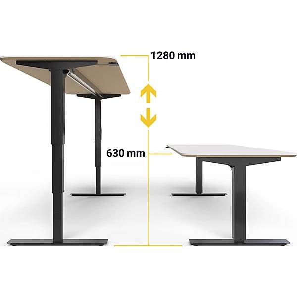 Schreibtisch Atlanta Trend elektrisch höhenverstellbar gerade abgerundete Ecken BxT 1800 x 800 mm-2