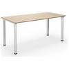 Mehrzwecktisch DUO-U Trend gerade Platte abgerundete Ecken Tiefe 800 mm Breite 1600 mm Eiche weiß. TAKKT