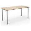 Mehrzwecktisch DUO-C Trend gerade Platte abgerundete Ecken Tiefe 800 mm Breite 1600 mm Eiche silber. TAKKT
