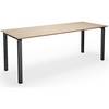 Mehrzwecktisch DUO-U Trend gerade Platte Tiefe 800 mm Breite 1800 mm Eiche schwarz. TAKKT Industrial &