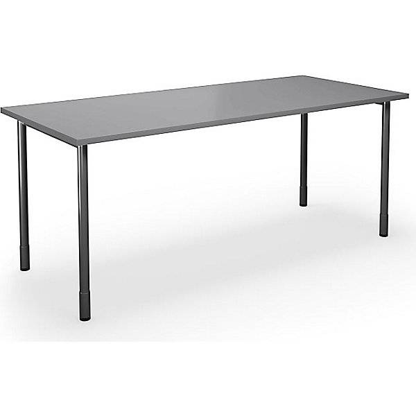 Mehrzwecktisch DUO-C gerade Platte HxT 700 - 800 x 800 mm Breite 1600 mm lichtgrau schwarz. TAKKT Industrial