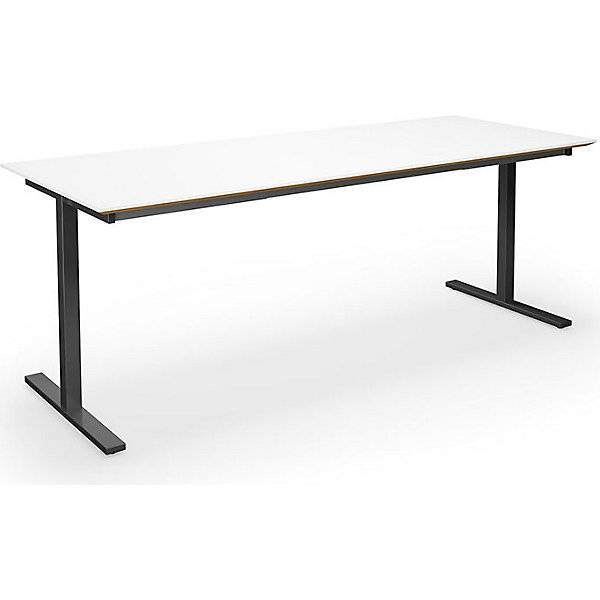 Mehrzwecktisch DUO-T Trend gerade Platte Tiefe 800 mm Breite 2000 mm weiß / schwarz. TAKKT Industrial &-0
