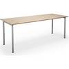 Mehrzwecktisch DUO-C Trend gerade Platte Tiefe 800 mm Breite 1800 mm Eiche / silber. TAKKT Industrial &