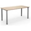 Mehrzwecktisch DUO-U Trend gerade Platte abgerundete Ecken Tiefe 800 mm Breite 1400 mm Eiche silber. TAKKT