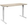 Schreibtisch Atlanta Trend elektrisch höhenverstellbar gerade abgerundete Ecken BxT 1600 x 800 mm Eiche/weiß.