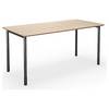 Mehrzwecktisch DUO-C Trend gerade Platte abgerundete Ecken Tiefe 800 mm Breite 1600 mm Eiche schwarz. TAKKT