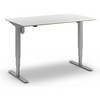 Schreibtisch Atlanta Trend elektrisch höhenverstellbar gerade BxT 1400 x 800 mm weiß/silber. TAKKT Industrial