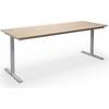 Mehrzwecktisch DUO-T Trend gerade Platte abgerundete Ecken Tiefe 800 mm Breite 1800 mm Eiche silber. TAKKT