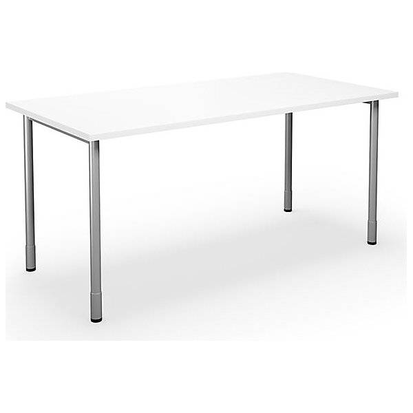 Mehrzwecktisch DUO-C gerade Platte HxT 700 - 800 x 800 mm Breite 1600 mm weiß silber. TAKKT Industrial &-0