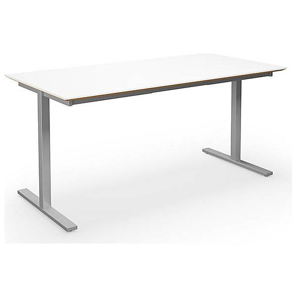 Mehrzwecktisch DUO-T Trend gerade Platte Tiefe 800 mm Breite 1400 mm weiß / silber. TAKKT Industrial &-0