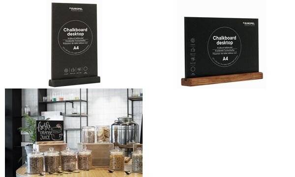 EUROPEL Kreidetafel Tischaufsteller, DIN A4 quer, natur (71700302)