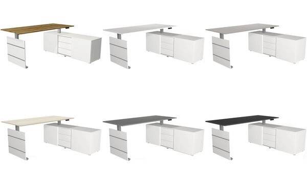 Schreibtisch M-ove siber H720-1200xB1800xT800mm graphit m.Sideboard-3