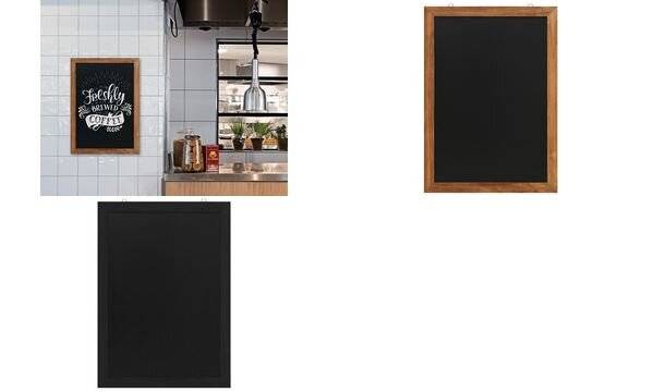 EUROPEL Kreidetafel mit Holzrahmen, 600 x 840 mm, schwarz-1