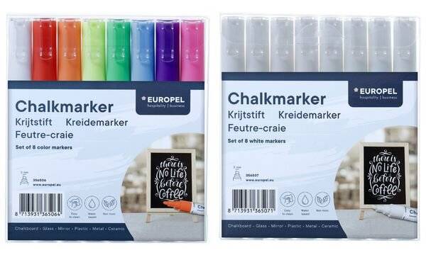 EUROPEL Kreidemarker 3 mm, 8er Etui, weiß (71700348)-0