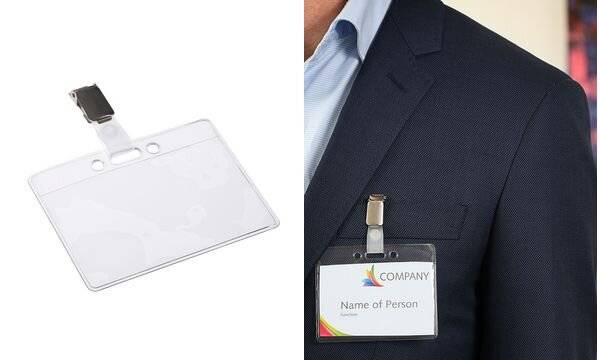 EUROPEL Namensschild, oben offen, mit Clip, 60 x 90 mm (71700533)-0
