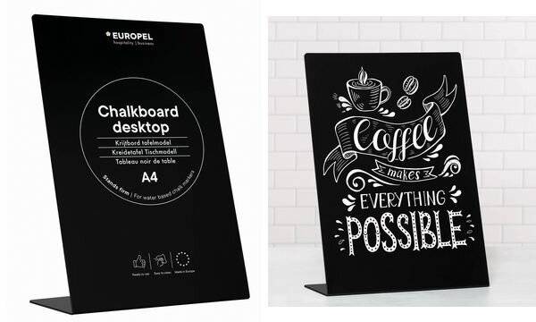 EUROPEL Tischaufsteller L-Standard, DIN A6, schwarz (71700314)