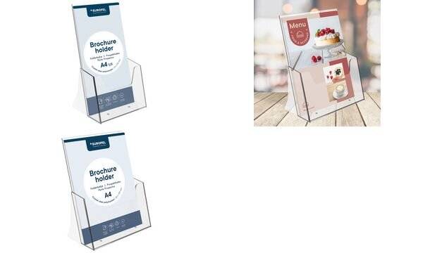 EUROPEL Tisch-Prospekthalter, A4 hoch, 1 Fach, glasklar (71700473)-1