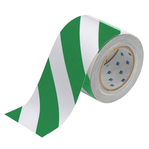 ToughStripe Bodenmarkierer • Grün auf Weiß • Breite: 101.6 mm • Länge: 30.48 m