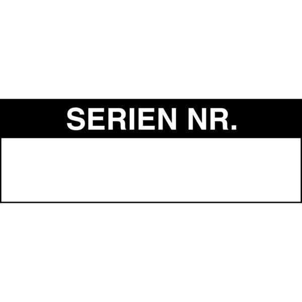 Beschriftbare Etiketten 'SERIEN NR.' • Schwarz auf Weiß • 38 x 13 mm