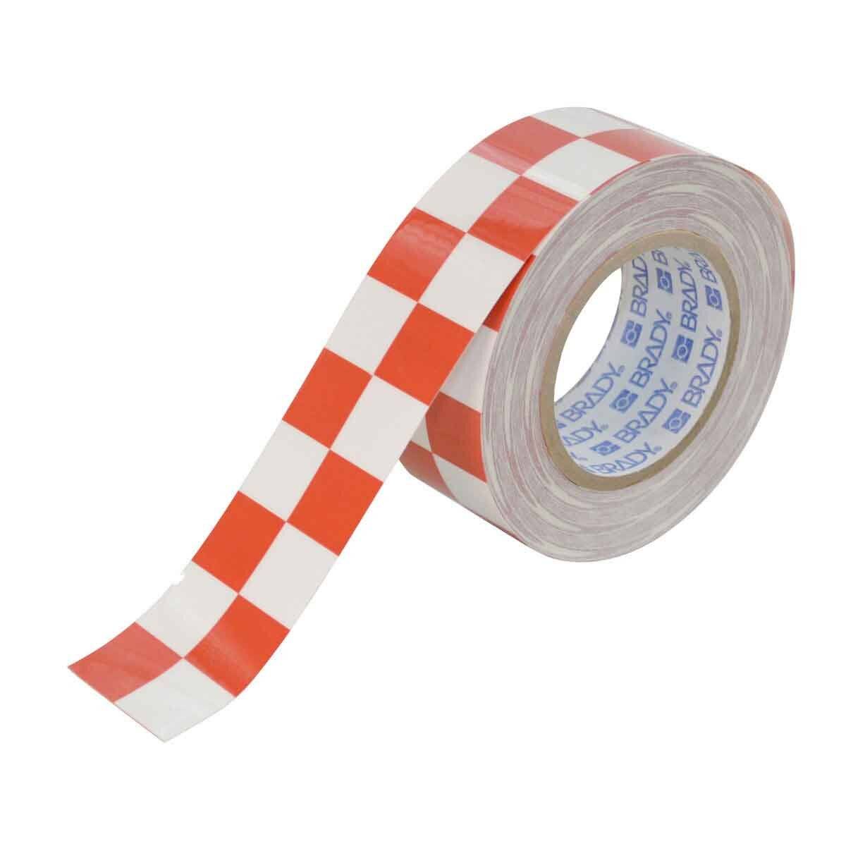ToughStripe Bodenmarkierer • Rot auf Weiß • Breite: 50.8 mm • Länge: 30.48 m-0