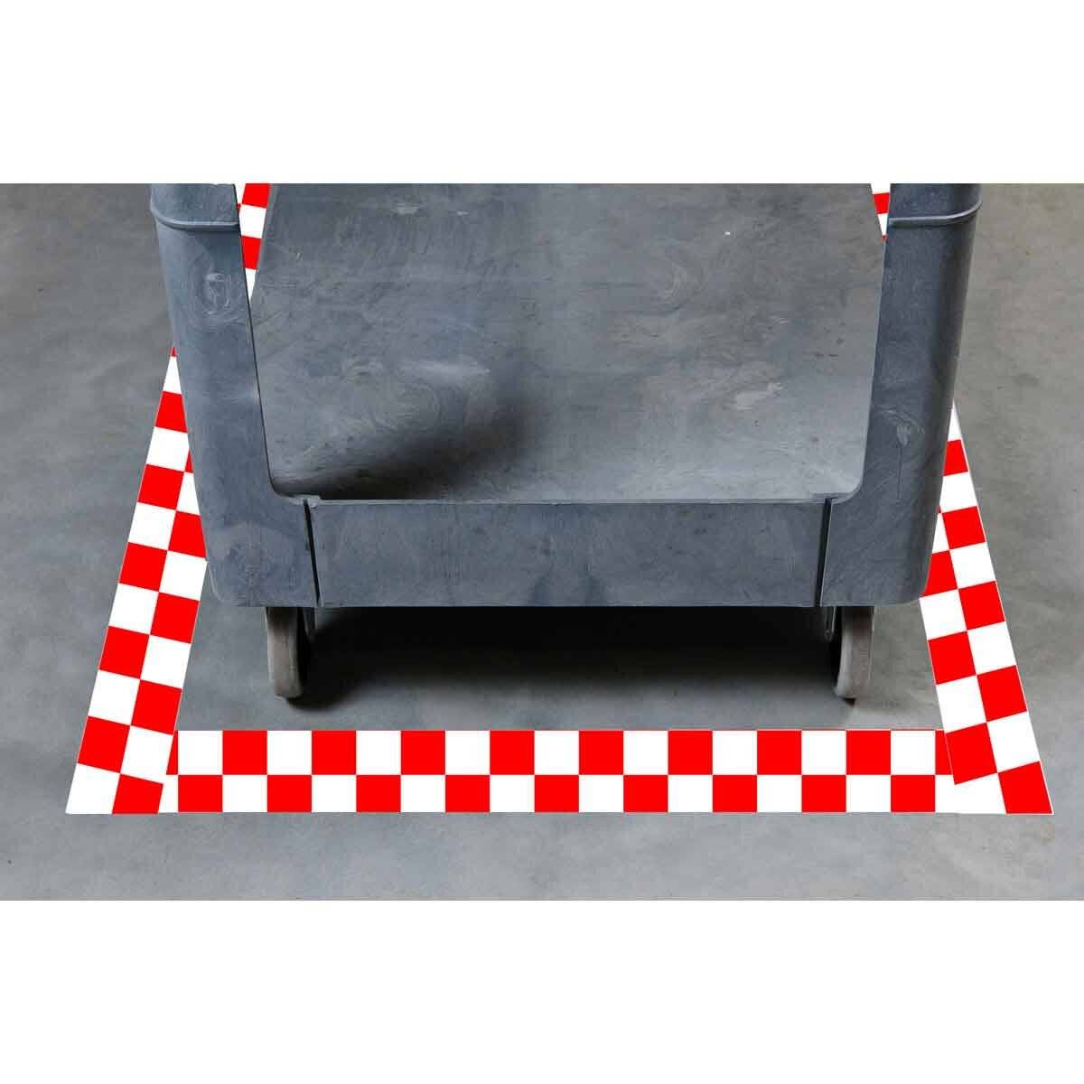 ToughStripe Bodenmarkierer • Rot auf Weiß • Breite: 50.8 mm • Länge: 30.48 m-1