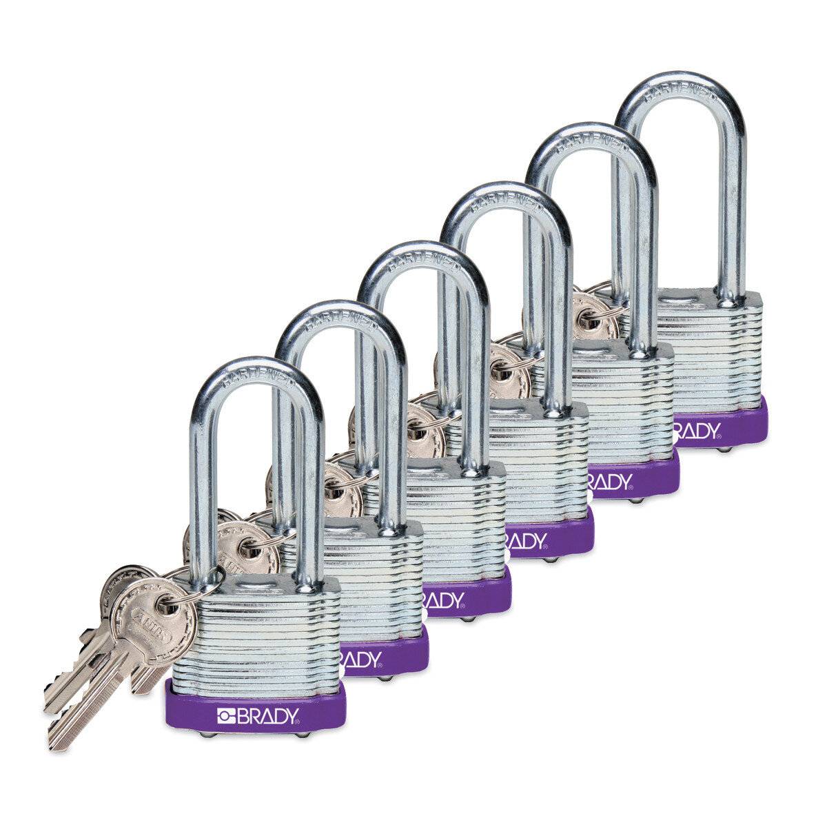 Schlösser mit laminiertem Stahl, Bügel 51 mm - KD • Purpur • 44 x 90 mm-0