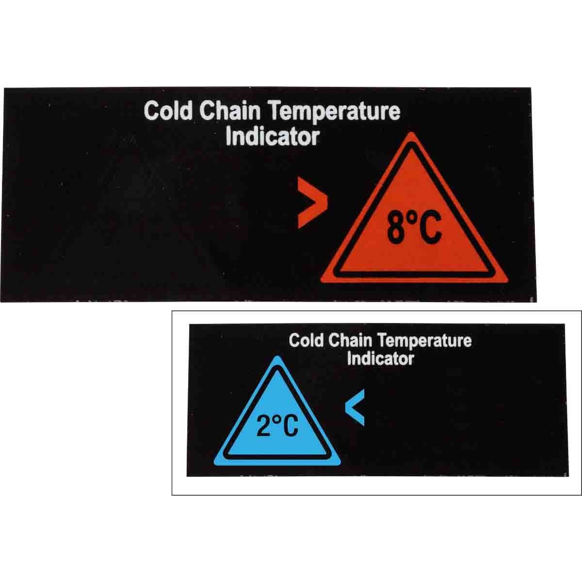 Reversible, temperaturanzeigende Etiketten - 2Temperatur-Messstufen • 2–8°C-0