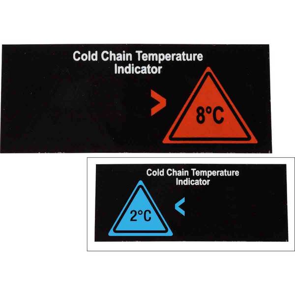 Reversible, temperaturanzeigende Etiketten - 2Temperatur-Messstufen • 2–8°C