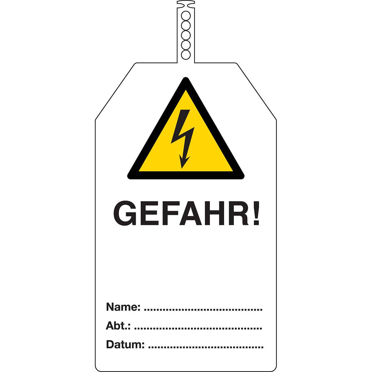 Anhänger: GEFAHR! • 85 x 145 mm • Schwarz & Rot auf Weiß-0