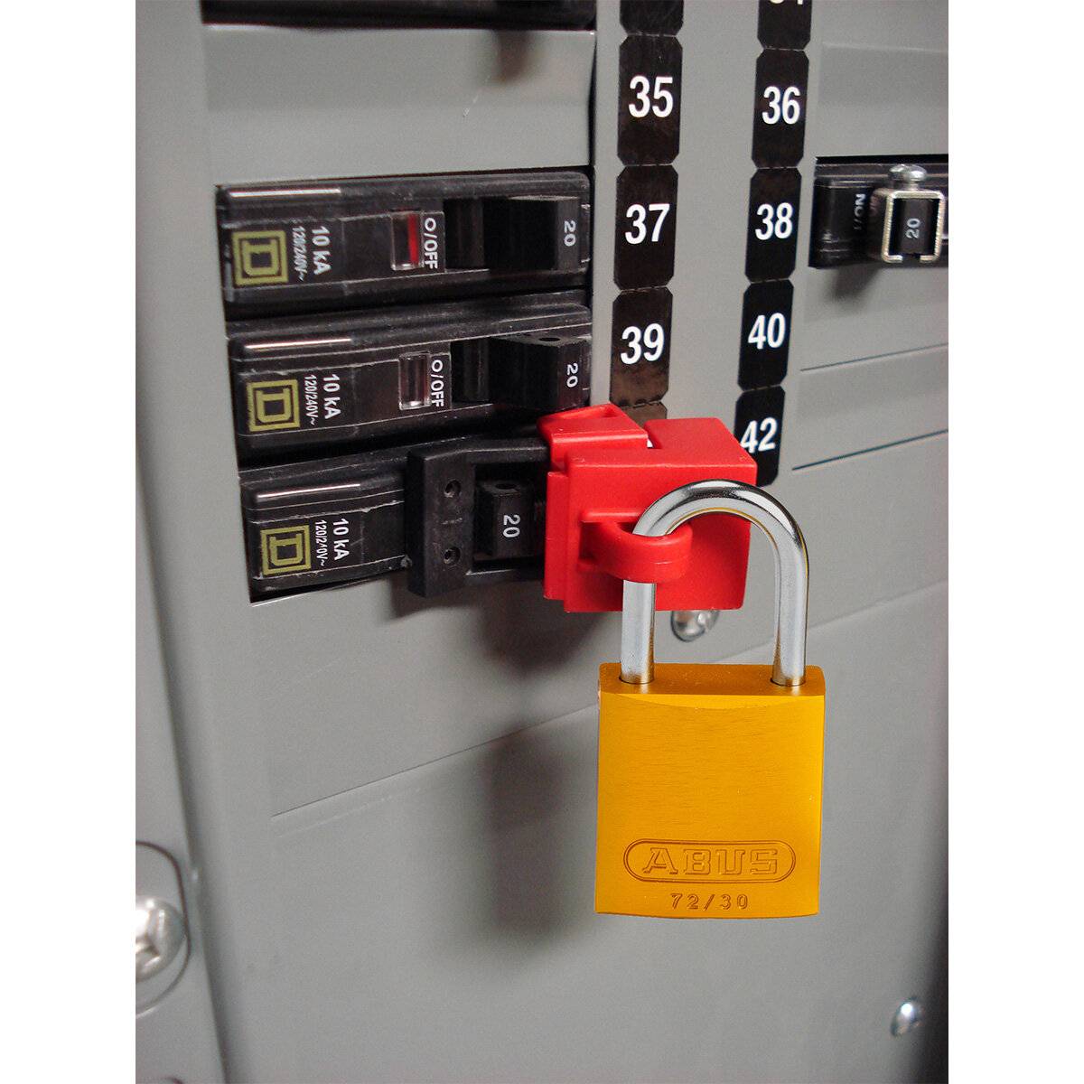 Aluminium-Vorhängeschlösser–kompakt • Orange • 32 x 64 mm • Aluminium-1