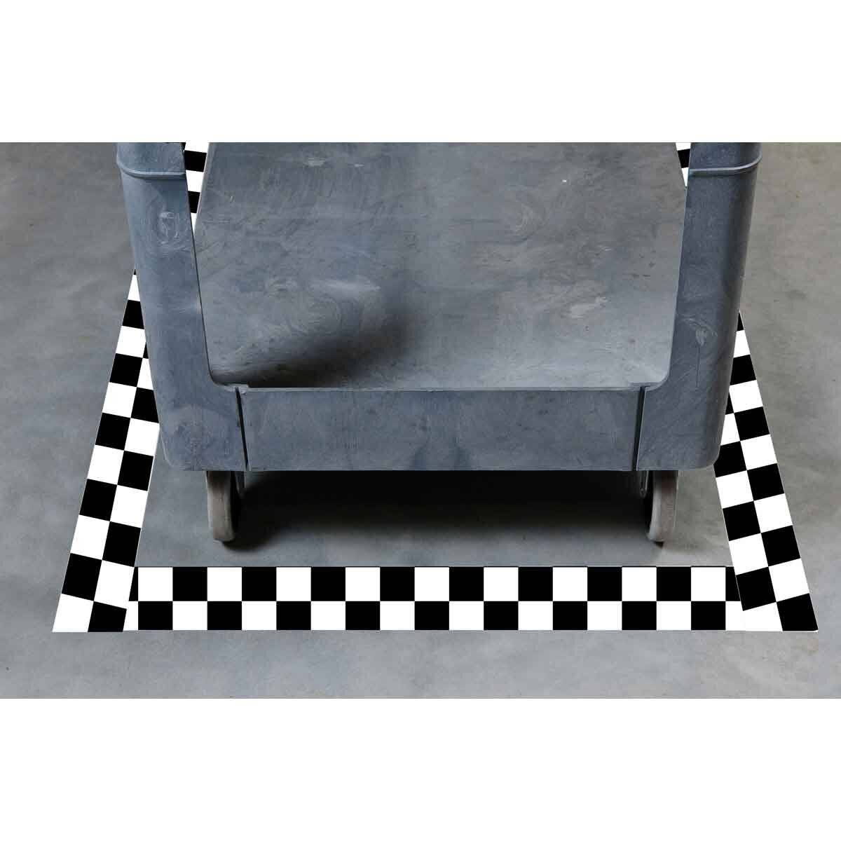 ToughStripe Bodenmarkierer • Schwarz auf Weiß • Breite: 50.8 mm • Länge: 30.48 m-1