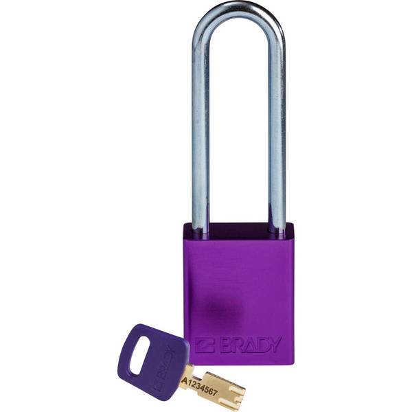 SafeKey-Vorhängeschlösser–Aluminium • 1 Stück • KD • Violett • Bügel: 76 mm