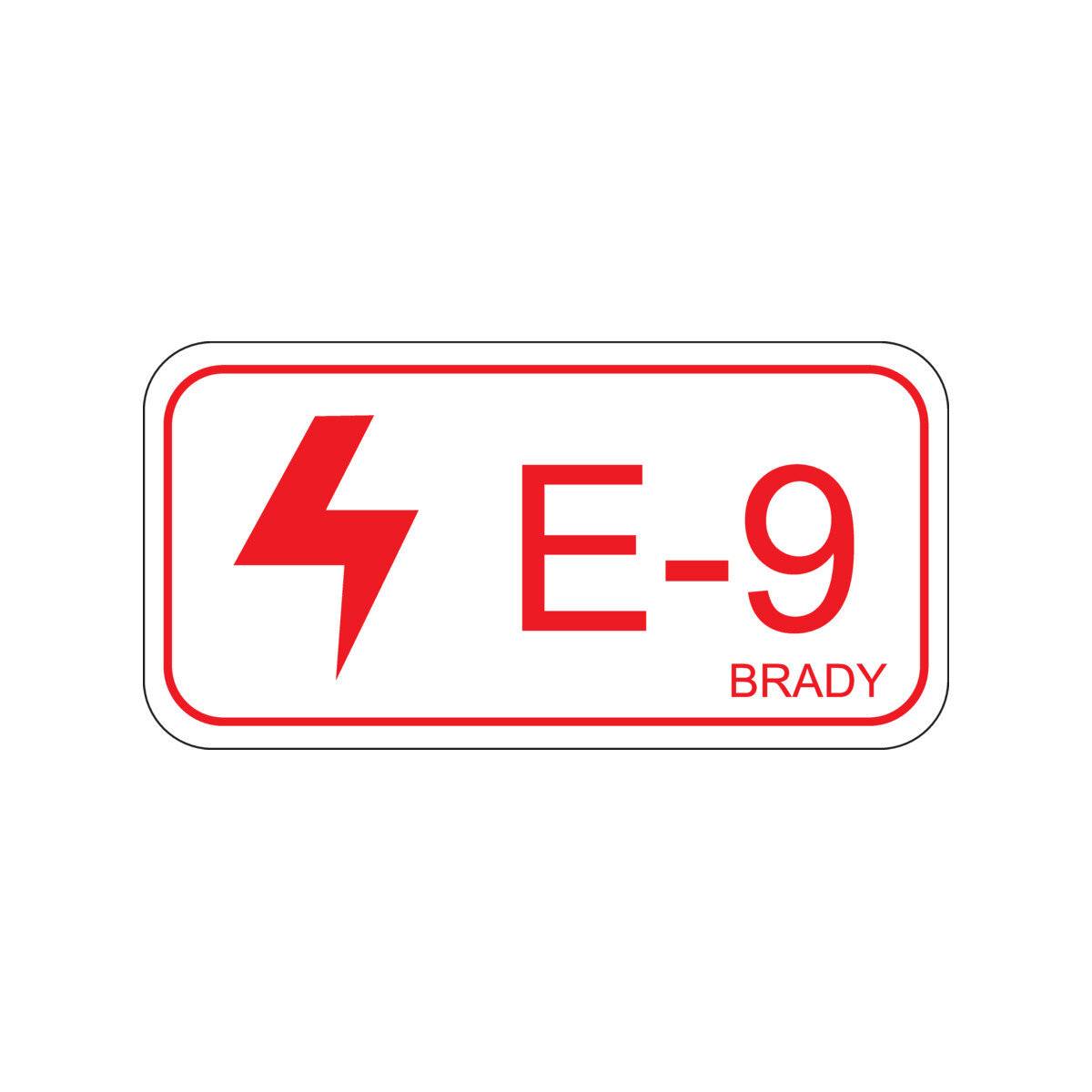 Etikett für Energiequellen–Elektrik • Beschriftung: E-9 • 5 Stück-0