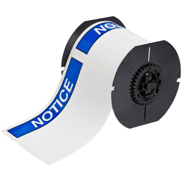 Vinyl-Etiketten mit bedruckter Kopfzeile • Notice • 101 X 152 mm