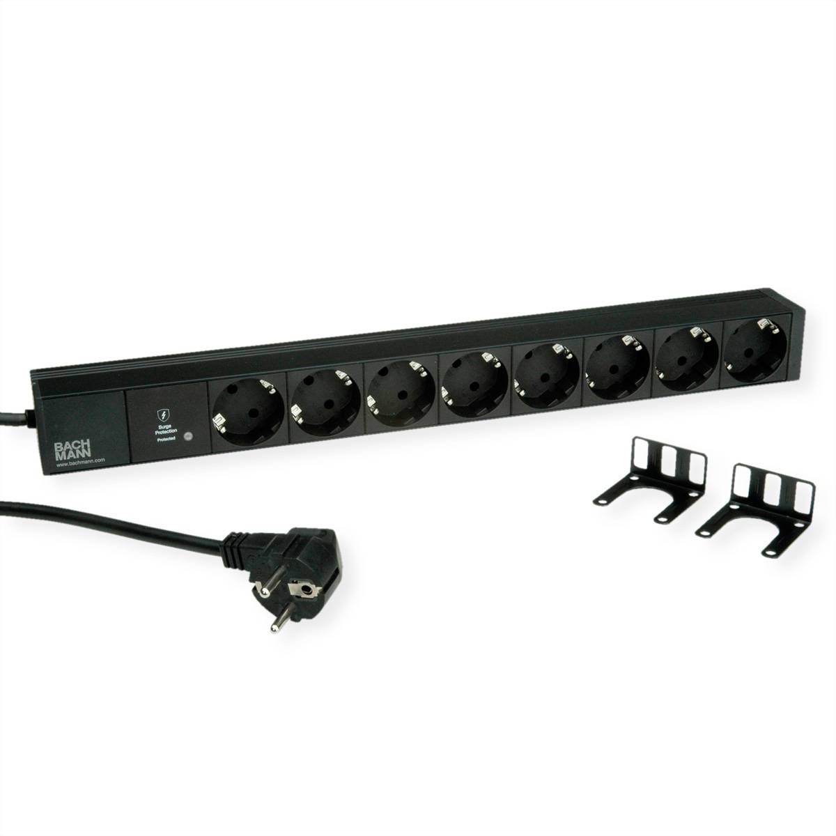 BACHMANN 19" 1HE 8xCEE7/3 sw 1xSPD-Plus 2,0m CEE7/7-0