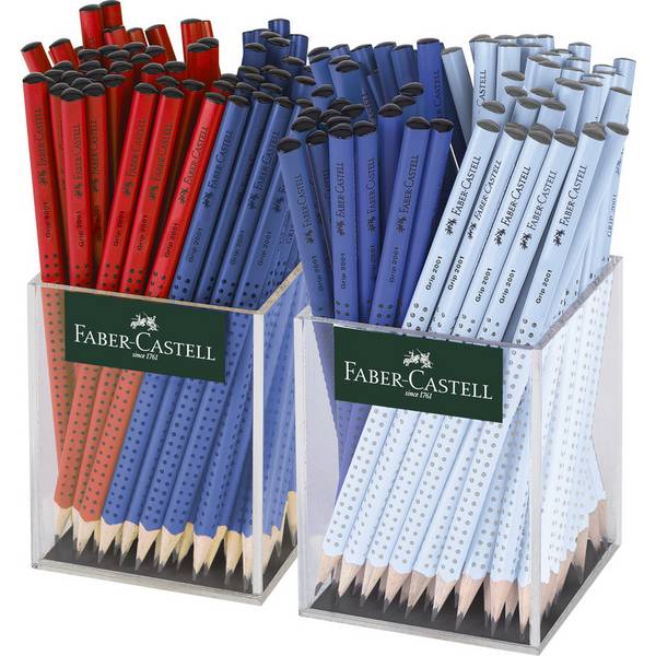Schulbleistift Grip 2001 B, im Köcher sortiert FABER CASTE