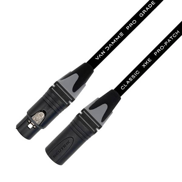 Van Damme XKE Pro-Patch Premium XLR Patchkabel (Neutrik Gold XLR-m / XLR-f) 5m Schwarz