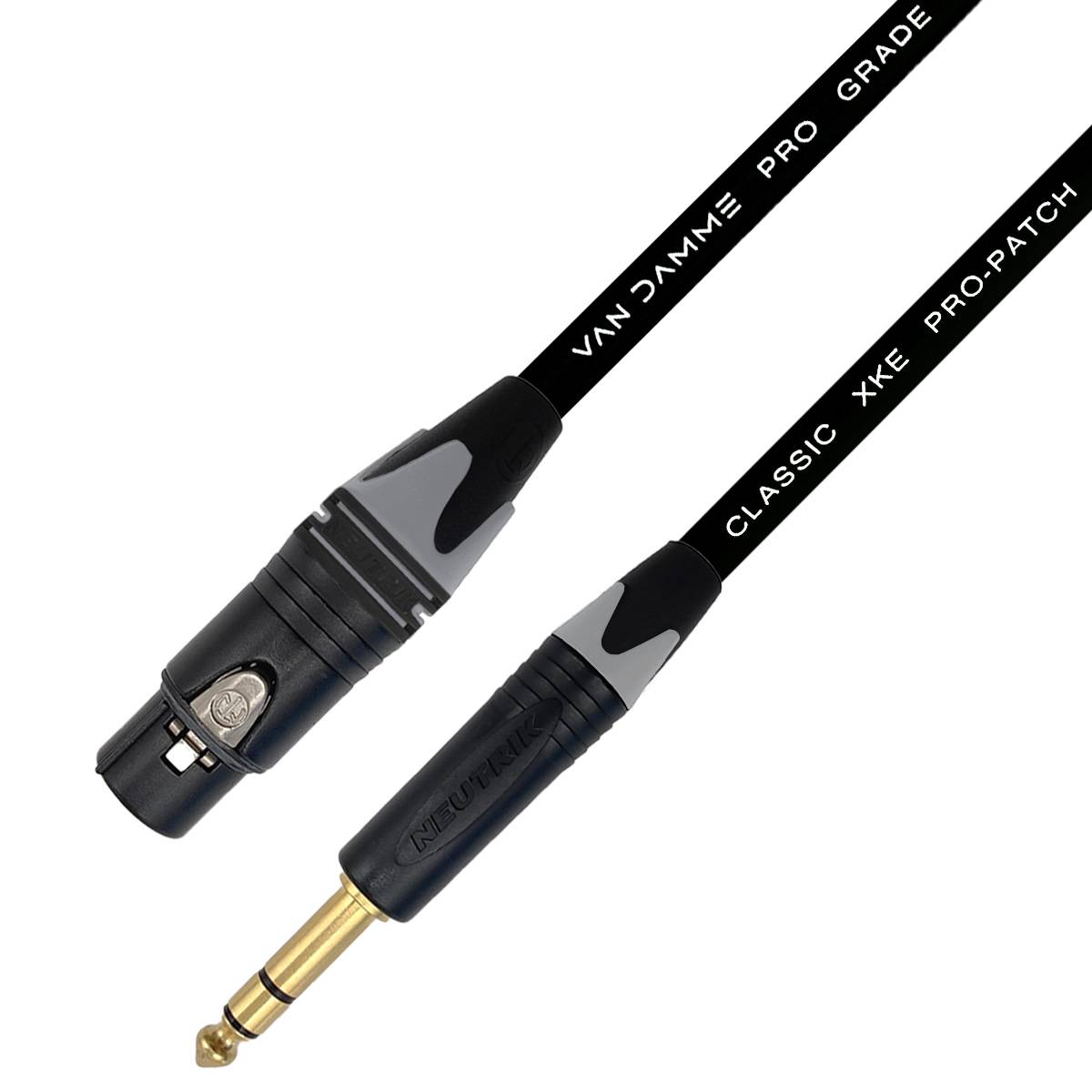 Van Damme XKE Pro-Patch Premium Patchkabel (Neutrik Gold XLR-f / TRS) 0.6m Schwarz-0
