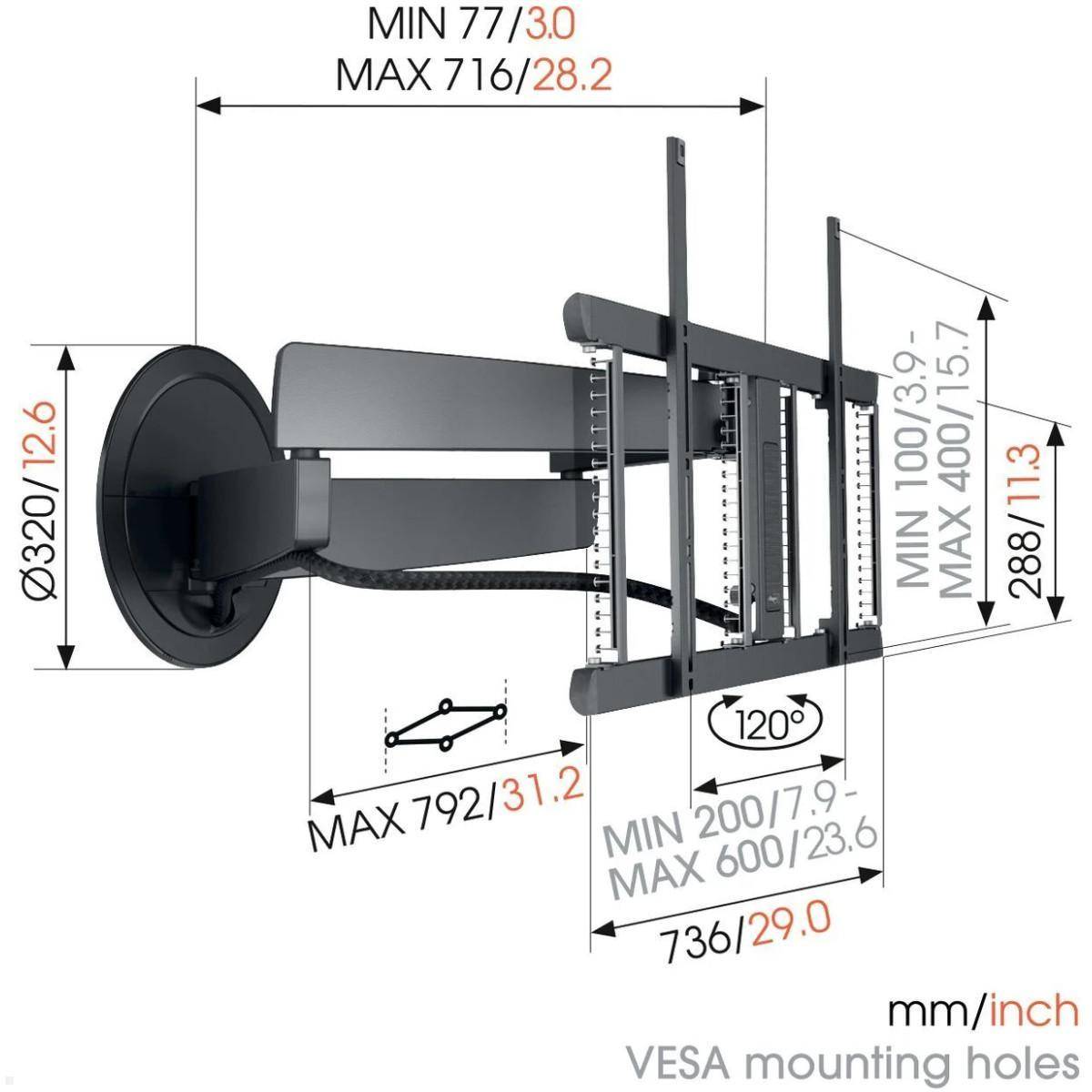 Vogels SIGNATURE TVM 7675 elektrische TV Wandhalterung 40-77 Zoll-1