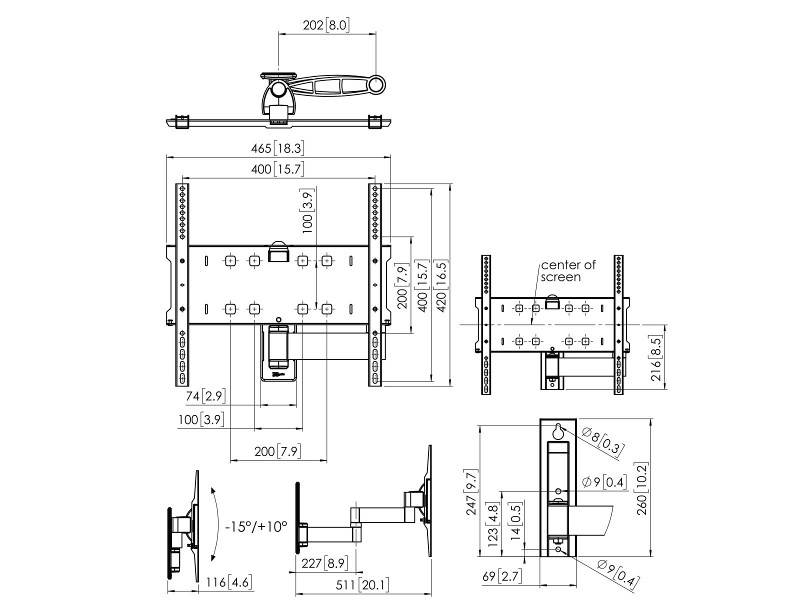 Vogels PFW 3040 Monitor Wandhalter neigbar Diebstahlschutz-1